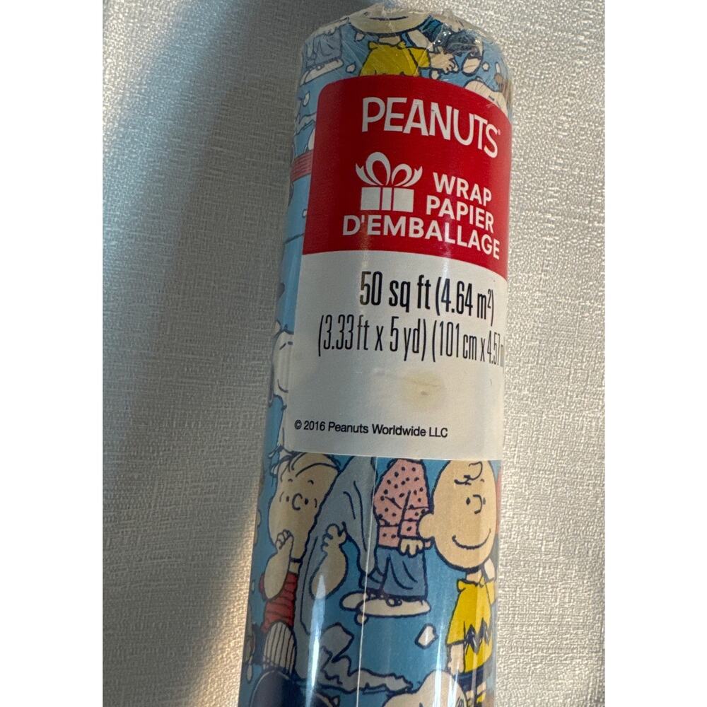 Peanuts Gang Birthday Party Wrapping paper 50 sqft 41" -sealed 2016